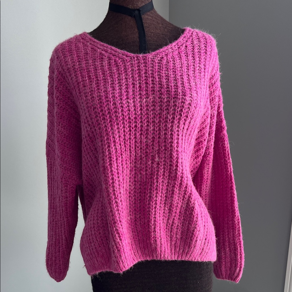 Dreamers Bright Pink V-Neck Sweater